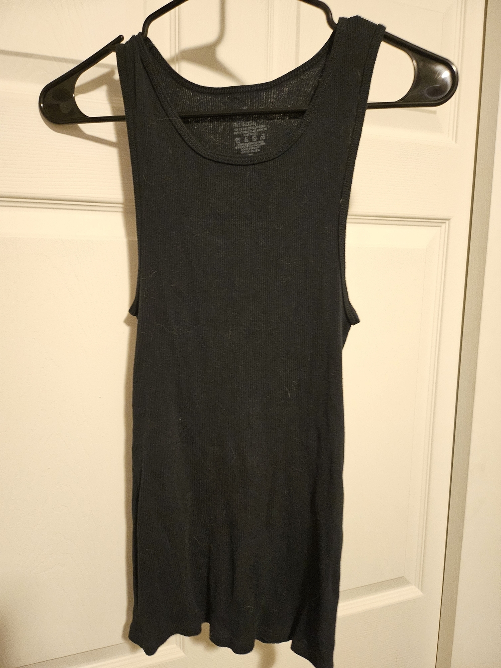 Fruit of the Loom Black Ribbed Tank Top - 3-Pack Look - Picture 2 of 3